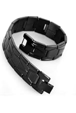 Men's Stainless Steel Bracelet Link Wrist Black Classic (with Gift Bag)