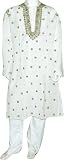 Casual Dress Men Cotton Clothing Embroidered Kurta Pajama Long Sleeve Size L (gkp432)