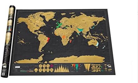 PITI Scratch Off Map - World Map Art Poster - Deluxe Edition for Travel Stories Log