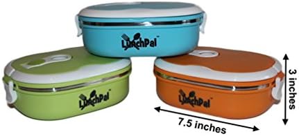 Single Lunchpal Lunch Box Oval shape Bowls With An Airtight Lid For Adults and Kids (Blue)