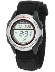 Armitron Unisex 456977SIL Chronograph Black Strap Digital Display Sport Watch