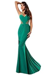 Mermaid Backless Jeweled Beaded Sleeveless Chiffon Prom Dress  with a Brush/Sweep Train 