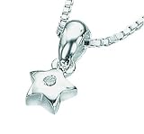 D for Diamond Sterling Silver P616 Girls Diamond Set Star Pendant