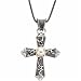 Sterling Silver and 14K Yellow Gold Freshwater Cultured Pearl Cross Necklace