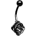 Black Electro Titanium Flower Bloom Belly Ring