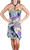 Alki'i Beaded Y-neck Casual Beach Evening Party Sun Dress - Leopard Paisley