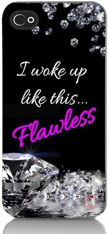 I Woke Up Like This Flawless Beyonce Inspired iPhone Case (iPhone 4 or 4s Rubber)