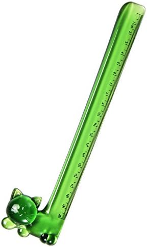 (German Design) Felli-Kitty Ruler, cat/puss shape, cat lover's must have item. Adorable and vivid. (Green)