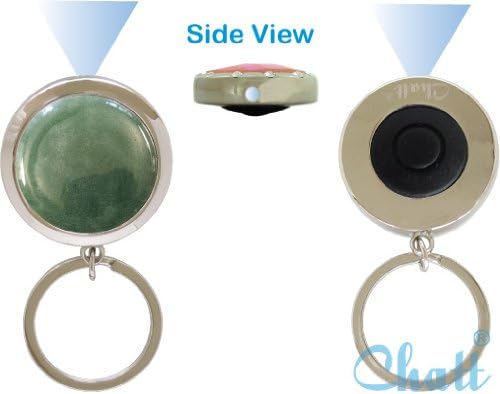 Chatt Jade Aventurine Gemstone LED Key Chain in Gift Box
