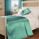 Passion Faux Silk Double Bedspread in Teal