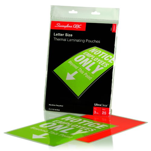 Swingline GBC UltraClear Thermal Laminating Pouches, Letter Size, 3 Mil