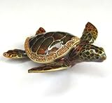 Wild Sea Turtle Box Swarovski Crystals Hawaiian Green Loggerhead Flatback Turtle Figurine