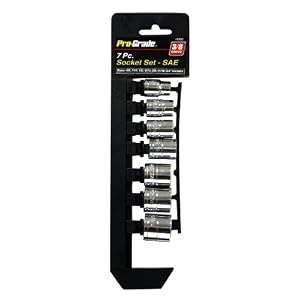 Pro-Grade 19302 7-Piece 3 8-Inch Driver SAE Socket Set Rail by 
