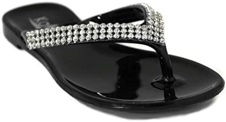 Kali Footwear Little Girl's Joy Jr. Rhinestone V-Strap Jelly Flip Flops 1