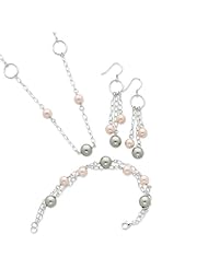 Sterling Silver Necklace, Bracelet And Earring Set