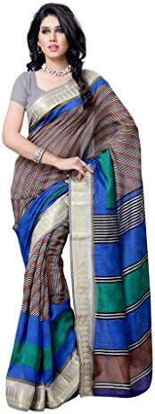 Diva Fashion Women's Surat Art Silk Printed Saree Free Size Grey