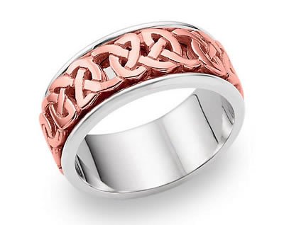 14K Rose Gold Celtic Renaissance Wedding Band