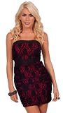 Ruched Vintage Inspired Open Strapless Smooth Fitted Floral Lace Empire Waist Cocktail Mini Dress