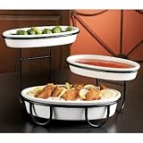 Versailles Porcelain Serving Rack Set with 3 Dishes
