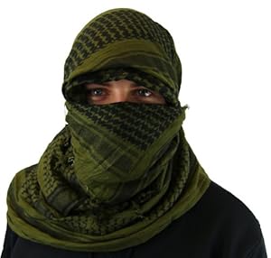Maddog Sports Shemagh Tactical Desert Scarf - Olive / Black