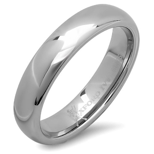 5mm Mens Plain Comfort Fit Tungsten Wedding Band ( Available Ring Sizes 7-12) sz9