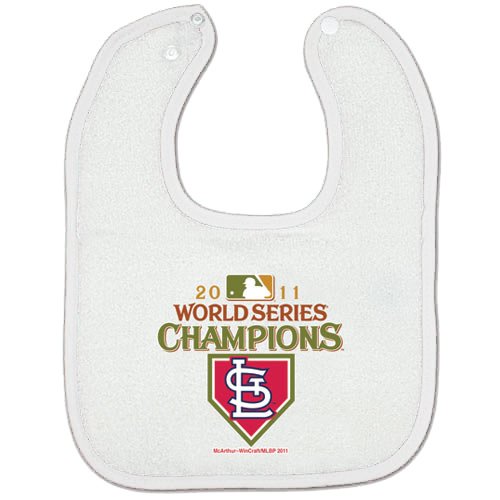 St. Louis Cardinals 2011 World Series Champions White Baby Bib Colored Trim