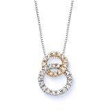 14K Two Tone Gold 1/5 ct. Diamond Circle of Life Pendant with Chain
