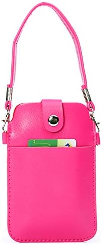 Cell Phone Bag ,iBest4u(TM) Touch-screen Mobile Phone Pouch Leather with Shoulder Strap for Apple iPhone 5 5G 5S 5C iPhone 4 4G 4S -Hot Pink