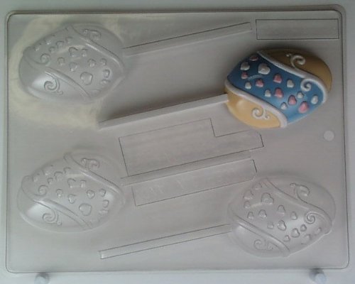 Medium egg decorated w/ hearts & swirls E096 Easter Chocolate Candy Mold