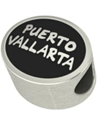 Puerto Vallarta Mexico Travel Bead Charm Fits Pandora Style Bracelets Including Chamilia, Troll and More. In Stock for Fast Shipping.