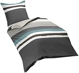 Fleuresse 132635 Fb. 7 Biber-Bettw&auml;sche 2-teilig 135 x 200 cm, grau