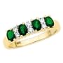 10K Gold 1/10 ct GH Diamond & Emerald Ring Sz 6.75