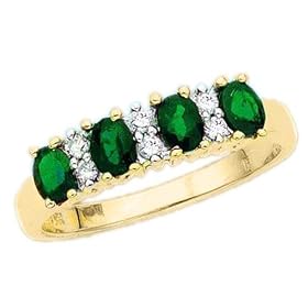Buy 10K Gold 1 10 ct GH Diamond and Emerald Ring Sz 6.75 by FindingKing