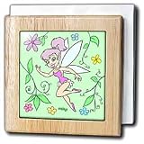 Review 3dRose LLC  / Fairy on Green - 6 Inch Tile Napkin Holder