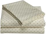 Divatex Home Fashions 250-Thread Count 100-Percent Cotton Printed Dot Twin Sheet Set, Sage Review
