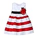 Wexinbuy Kid Girl Wide Stripe Sleeveless Flower High Waist Beach Dress 2-3T