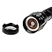 Tactical Flashlight LED Torch High Power and Ultra Bright Handheld with CREE XML-T6 1000LM with 5 Mode and Adjustable Focus, Power by 1x18650/3xAAA Batteries(Not included)by U`King