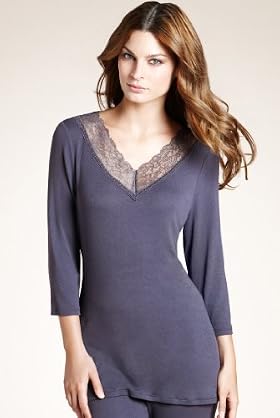 Autograph Modal Rich Floral Lace Pyjama Top