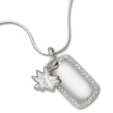 San Jose Sharks 3/8 Logo on Sterling Silver Mini Dog Tag Necklace