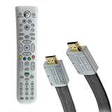 GTMax Media DVD Remote Control + 15FT Gold Plated HDMI with Ethernet Flat Cable (Pearl) M/M for Micr