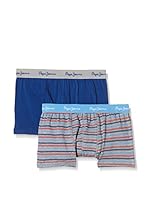 Pepe Jeans London Pack x 2 Bóxers Dorian (Gris / Azul)