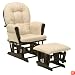Stork Craft Hoop Glider and Ottoman Set, Espresso/Beige