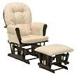 Hoop Glider and Ottoman in Espresso/Beige Finish By Storkcraft Baby Furniture