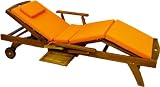 Details zu "Hochwertige Auflage f&uuml;r Sonnenliege mit Kopfkissen orange"