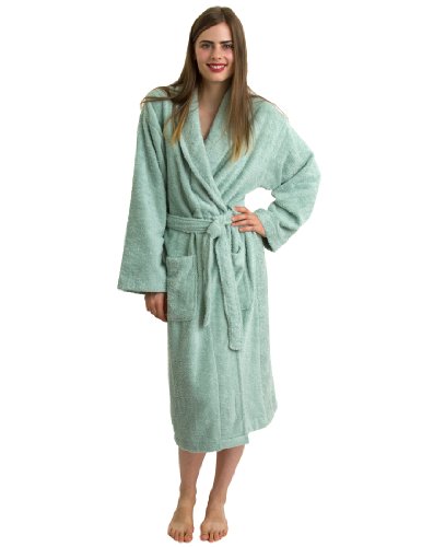 TowelSelections Egyptian Cotton Bathrobe Shawl Collar Terry Robe Made in Turkey