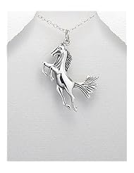 Horse Pendant Necklace In 92.5 Sterling Silver
