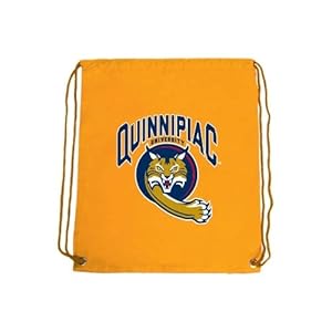 Quinnipiac Nylon Gold Drawstring Backpack, Quinnipiac University