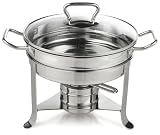 Gourmet Standard 3 Quart Stainless Steel Chafing Dish with Glass Lid - CD11012
