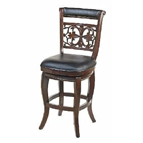 Hillsdale Lilly Wood Bar Stool With Black Leather Top by Furniture