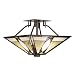 Kichler Lighting 65323 2-Light Denman Art Glass and Stone Semi-Flush Ceiling Light, Olde Bronze